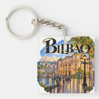 Porte-clés Llavero acrílico Bilbao con ilustración de la ciud