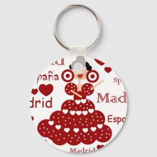 Porte-clés Llavero Madrid España muñeca flamenca
