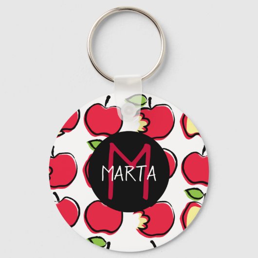 Porte-clés Llavero Manzanas - Tutti Frutti - ¡Con tu nombre ! (Recto)