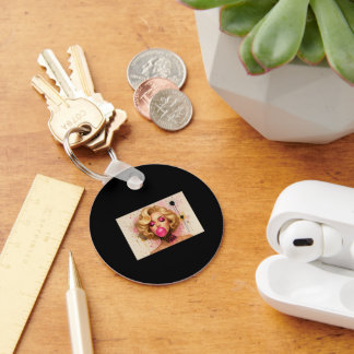 Porte-clés Llavero Pop Art Glam – Mujer Rubia con Chicle