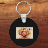 Porte-clés Llavero Pop Art Glam – Mujer Rubia con Chicle (Recto)