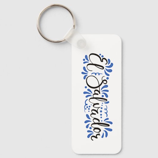 Porte-clés Llavero Rectangular con Diseño de El Salvador (Recto)