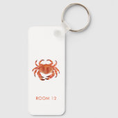 Porte-clés Location de maison de plage côtière avec crabe (Verso)