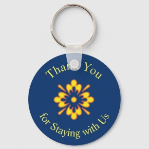 Porte-clés Location Merci Jaune Fleur Abstraite