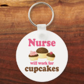 Porte-clés L'Occupation Travaillera Pour L'Infirmière Cupcake (Recto)