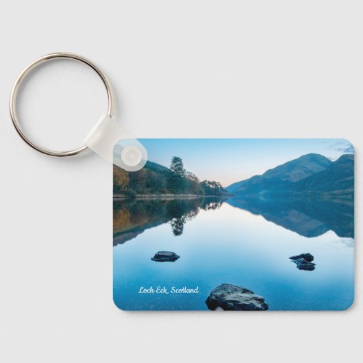 Porte-clés Loch Eck en Bleu, Écosse (Verso)