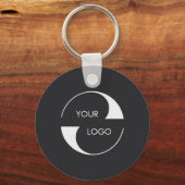 Porte-clés Logo 2 faces, Code QR Nom de l'entreprise URL d'en (Recto)