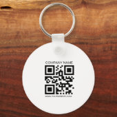 Porte-clés Logo 2 faces, Code QR Nom de l'entreprise URL d'en (Verso)
