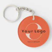 Porte-clés Logo 2 faces & Code QR sur Entreprise Orange (Devant)