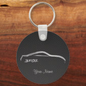 Porte-clés Logo à brosse Nissan 350Z avec fibre de carbone Fa (Recto)