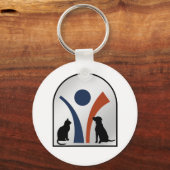 Porte-clés Logo animal vétérinaire avec chat et chien (Recto)