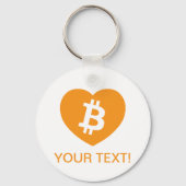 Porte-clés Logo Bitcoin en coeur (Recto)