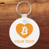 Porte-clés Logo Bitcoin en coeur (Recto)