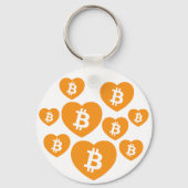 Porte-clés Logo Bitcoin en coeur (Verso)