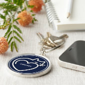 Porte-clés Logo blanc personnalisé d'amour de chats (Côté)