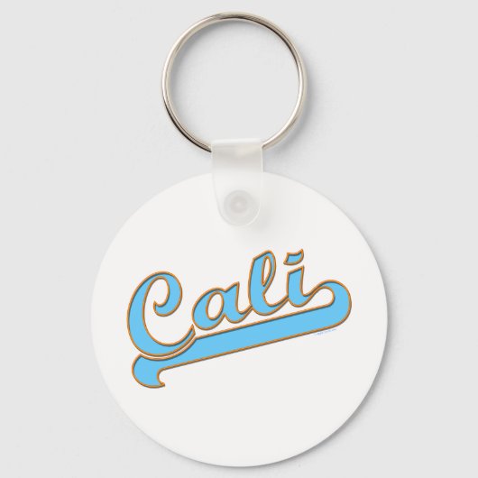 Porte-clés Logo Cali California Surfer en bleu (Recto)
