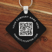 Porte-clés Logo, code QR et texte personnalisé double face no