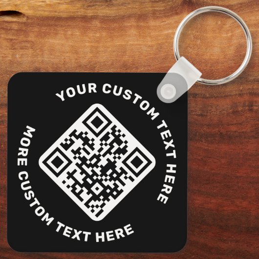 Porte-clés Logo, code QR et texte personnalisé double face no (Verso)