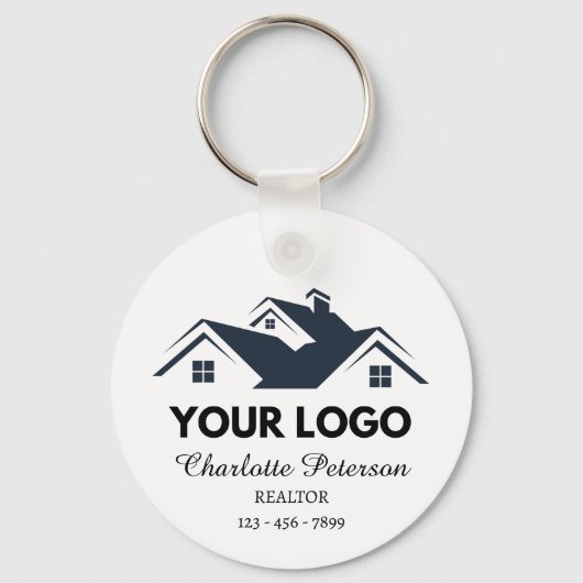 Porte-clés Logo & Code QR Objet Publicitaire Immobilier (Recto)