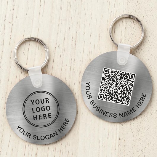 Porte-clés Logo Code QR Promotionnel Argent