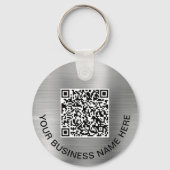 Porte-clés Logo Code QR Promotionnel Argent (Recto)