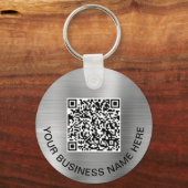 Porte-clés Logo Code QR Promotionnel Argent (Recto)