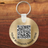 Porte-clés Logo Code QR Promotionnel Or (Recto)