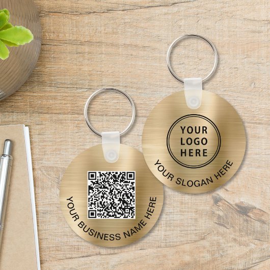 Porte-clés Logo Code QR Promotionnel Or