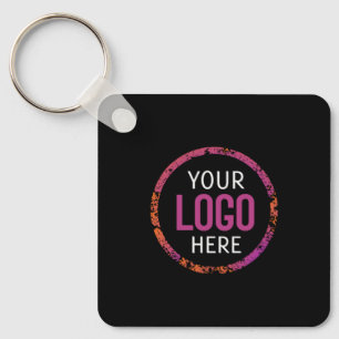 Porte-clés Logo, code QR texte double face lumière