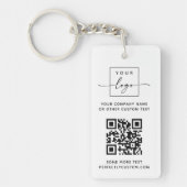 Porte-clés Logo code QR texte personnalisé blanc ou couleur (Devant)
