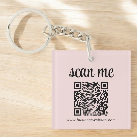 Porte-clés Logo commercial de code QR rose promotionnel