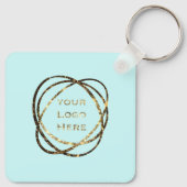 Porte-clés Logo d'affaires élégant Promotionnel Aqua Jade (Dos)