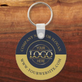 Porte-clés Logo d'affaires sur mesure promotionnel bleu marin (Recto)