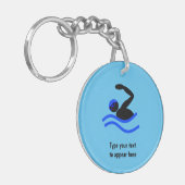 Porte-clés Logo de baignade - Baignade en gogogles - votre te (Devant gauche)