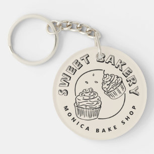 Porte-clés Logo de boulangerie sucrée vintage