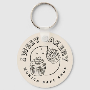 Porte-clés Logo de boulangerie sucrée vintage