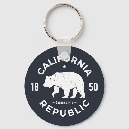 Porte-clés Logo de Californie | L'État d'or (Recto)