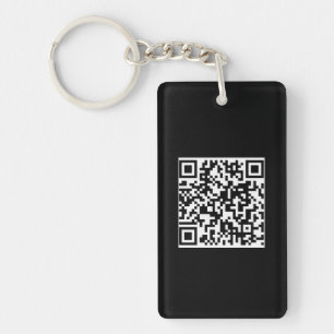 Porte-clés Logo de code QR personnalisé noir solide minimalis