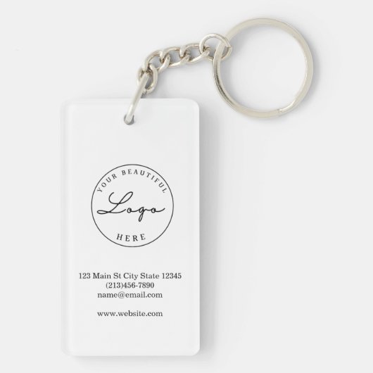 Porte-clés Logo de code QR professionnel (Dos)