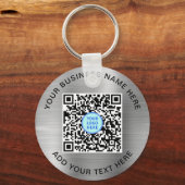Porte-clés Logo de code QR promotionnel Argent (Recto)
