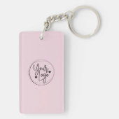 Porte-clés Logo de code QR rose pâle Porte - clé d'entreprise (Dos)