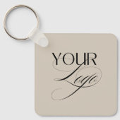 Porte-clés Logo de code QR texte personnalisé premium pastel (Recto)