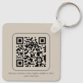 Porte-clés Logo de code QR Vanilla Pastel Premium sur mesure (Dos)