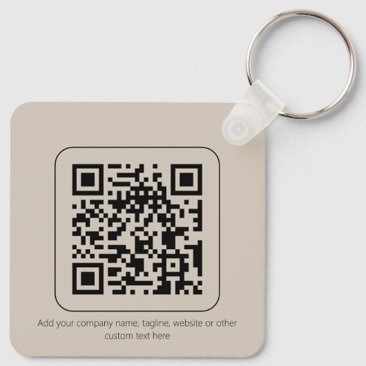 Porte-clés Logo de code QR Vanilla Pastel Premium sur mesure (Dos)