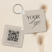 Porte-clés Logo de code QR Vanilla Pastel Premium sur mesure
