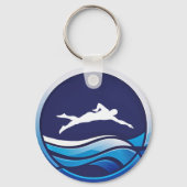 Porte-clés Logo de conception de natation pour un nageur pers (Recto)