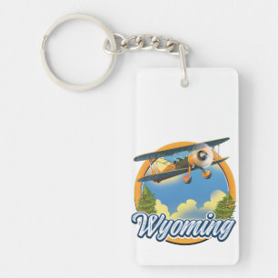 Porte-clés logo de dessin animé Wyoming