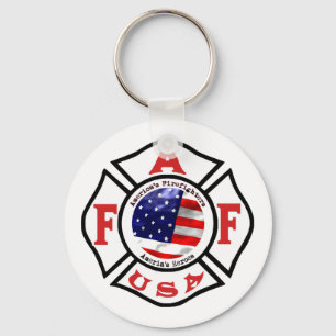 Porte-clés Logo de drapeau des pompiers de l'Amérique