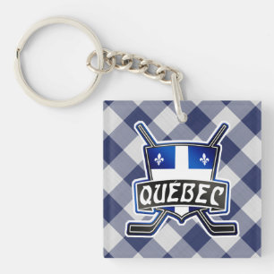 Porte-clés Logo de drapeau d'hockey du Québec