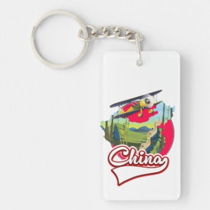 Porte-clés Logo de la carte de voyage en Chine